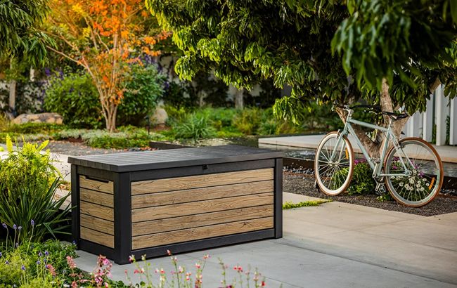 Coffre de jardin Signature 630L - Marron aspect Douglas