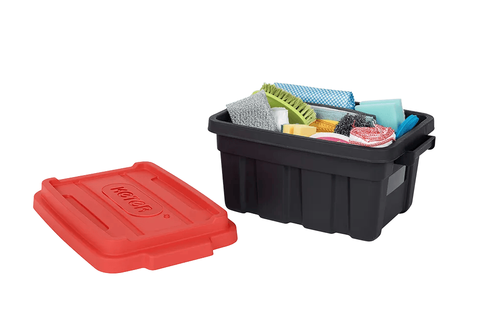 Tuff Box 37L Storage Boxes with Lid Set of 3  - Black