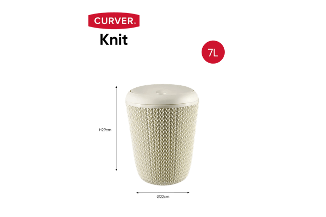 פח אמבטיה בעיצוב סרוג 7 ליטר - חום