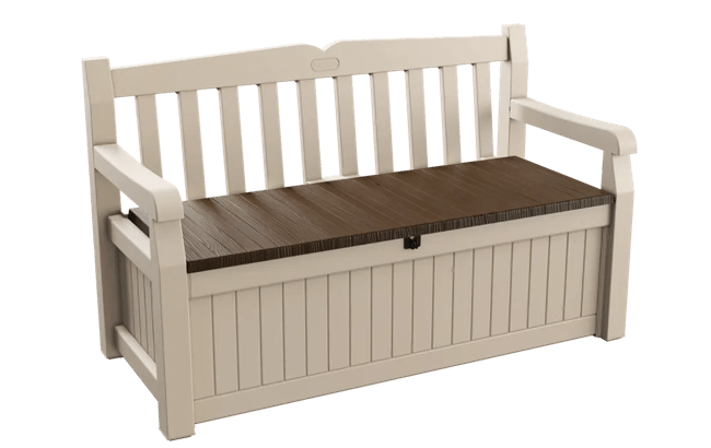 Solana Brown 70 Gallon Outdoor Storage Bench - Keter US