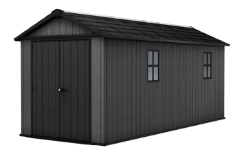 Newton Plus 7.5x17 Storage Shed - Graphite - Large Sheds