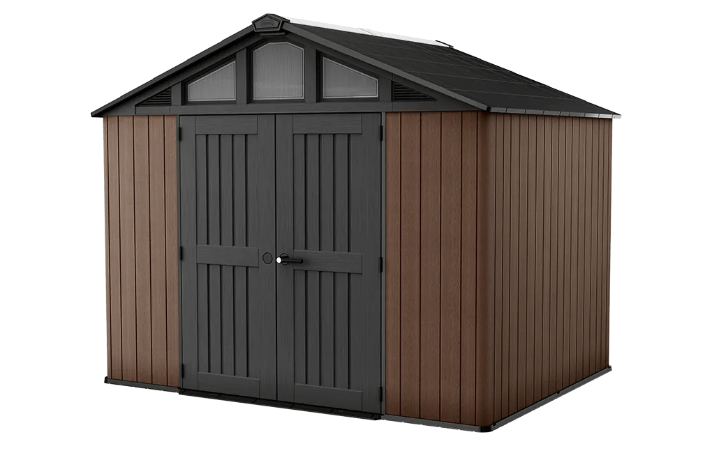 Caseta de exterior Stronghold 10x8 - 305x243x251 cm y 7,4 m2 - Marrón