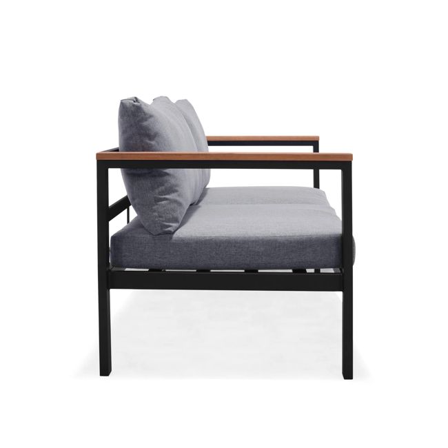 מערכת ישיבה באונטי - אלומיניום בשילוב עץ - שחור