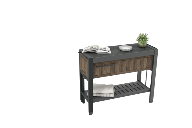 יחידת אירוח רב-תכליתית - דמוי עץ גוון חום אגוז