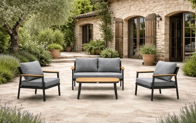 סט מערכת ישיבה פוקט אלומניום - אפור גרפיט