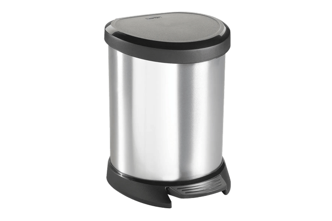 פח אשפה דקו עם פדל 5 ליטר - כסוף