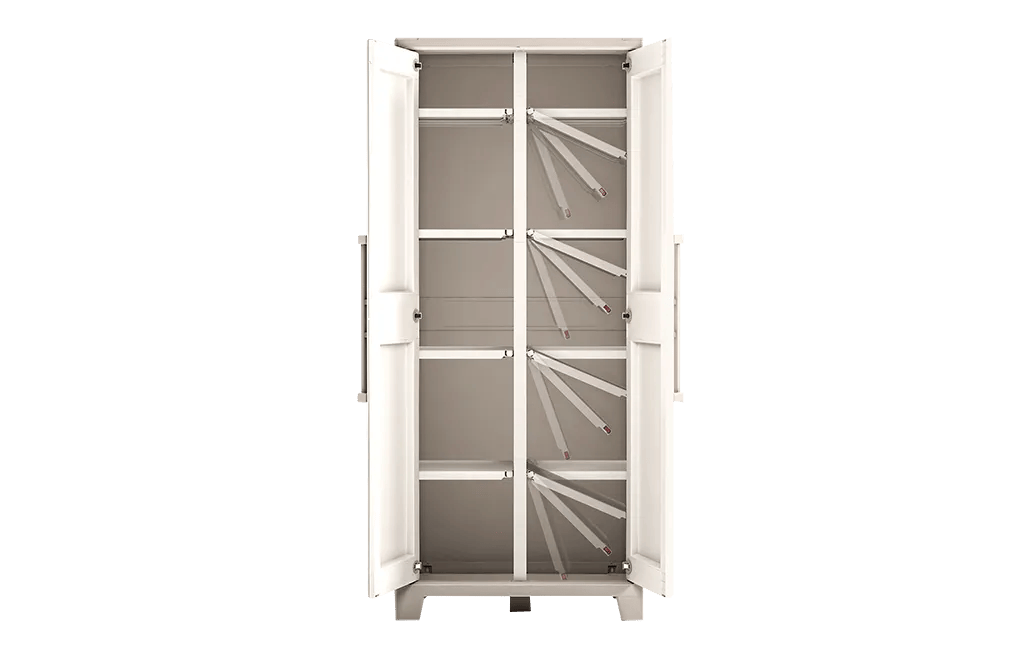 Armario escobero de exterior Groove - 180x45x80 cm. - Beige