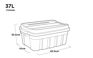 Tuff Box 37L Storage Boxes with Lid Set of 3  - Black