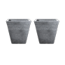 Piazza Square Planter 34cm Set of 2 - Alpine Grey