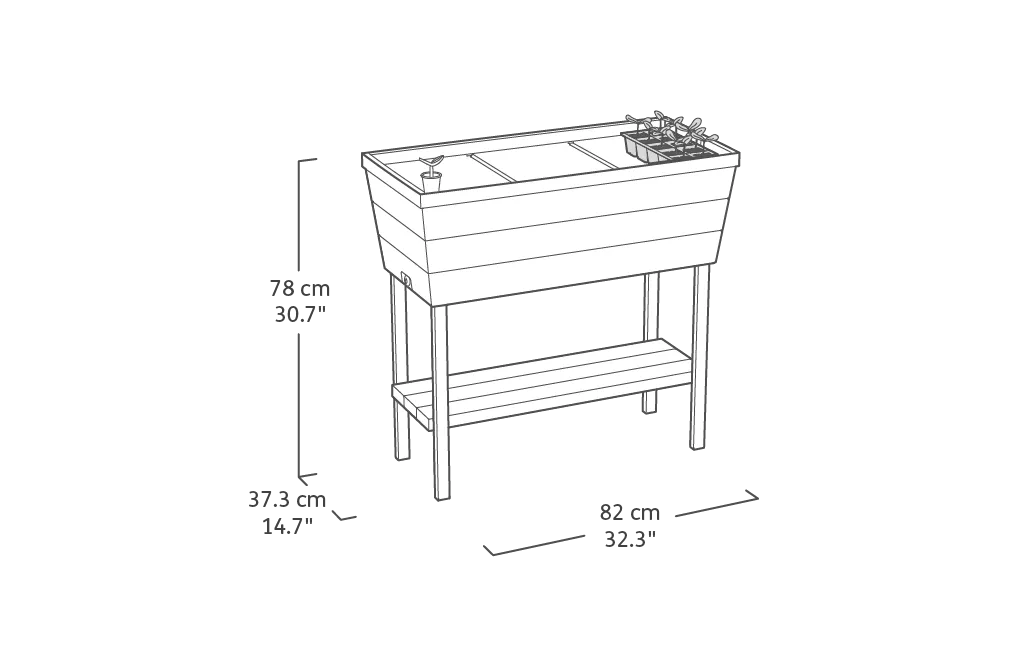 Graphite Urban Bloomer 12.7 Gallon Elevated Garden Bed - Keter US