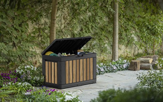 50 Gallon Signature Outdoor Storage Box Oak Brown - Keter US