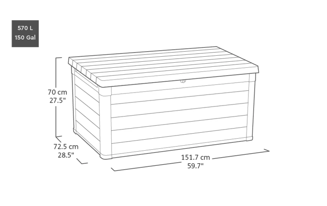 150 Gallon Deck Box Gray Storage Box - Keter US