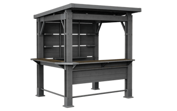 Signature Grillpavillon - 230x200x238 cm  - Walnuss - Mittlere Gartenhäuser