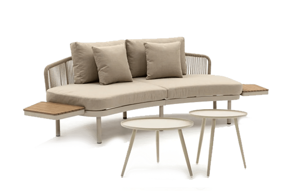 סט רביצה מרקש בז' כולל ספה+ שולחן קפה 50+שולחן קפה 60