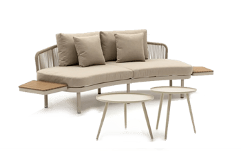 סט רביצה מרקש בז' כולל ספה+ שולחן קפה 50+שולחן קפה 60 - מערכות ישיבה מאלומיניום