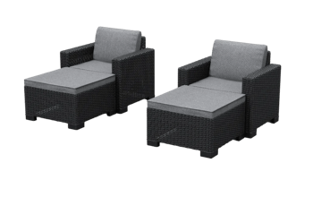 California Balcony Deluxe set - Grey - Lounge Sets