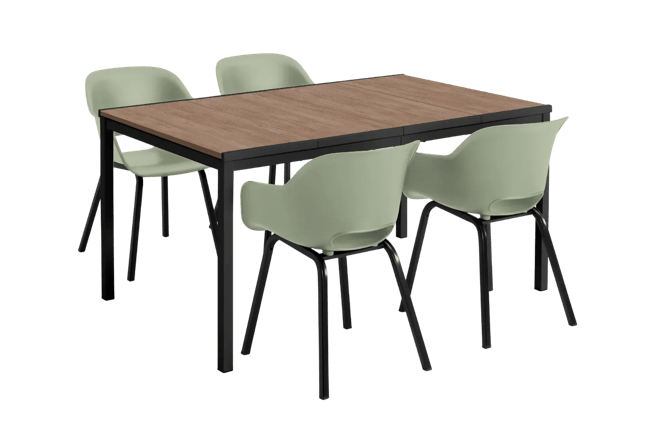 Signature Porto Diningset 156cm/4 - Vintage groen