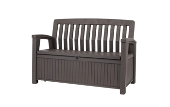 Patio 60 Gallon Outdoor Storage Bench - Brown - Outdoor Benches