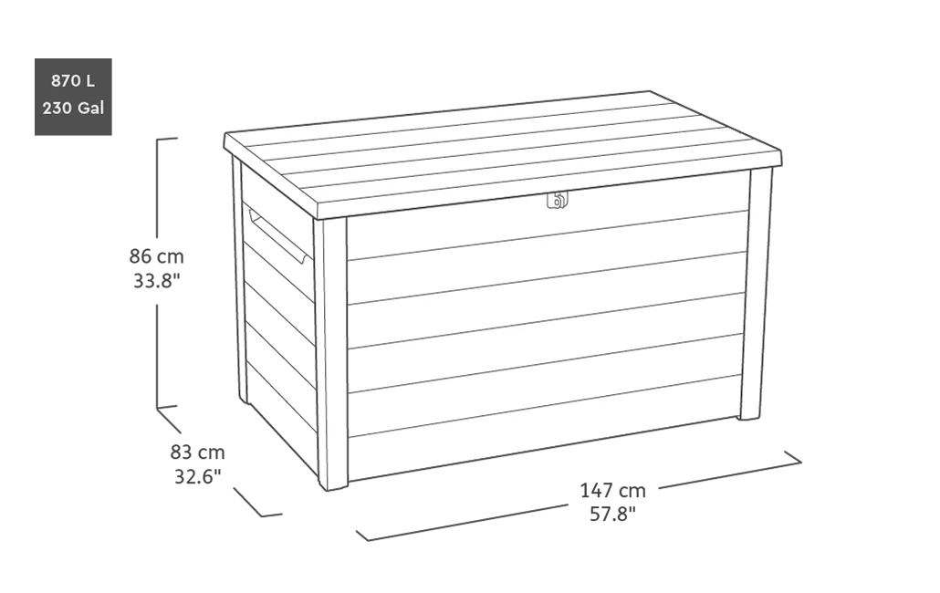 Ontario 870L Storage Box with Divider - Rosewood