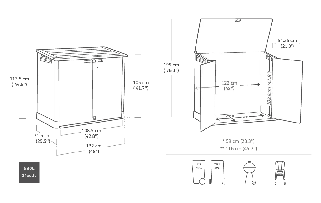 Store It Out Nova 880L Storage Box - Graphite