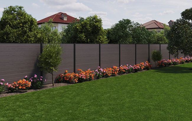 Clôture Kit clôture avec poteau 180cm à visser - Gris Aspect Bois - Keter FR