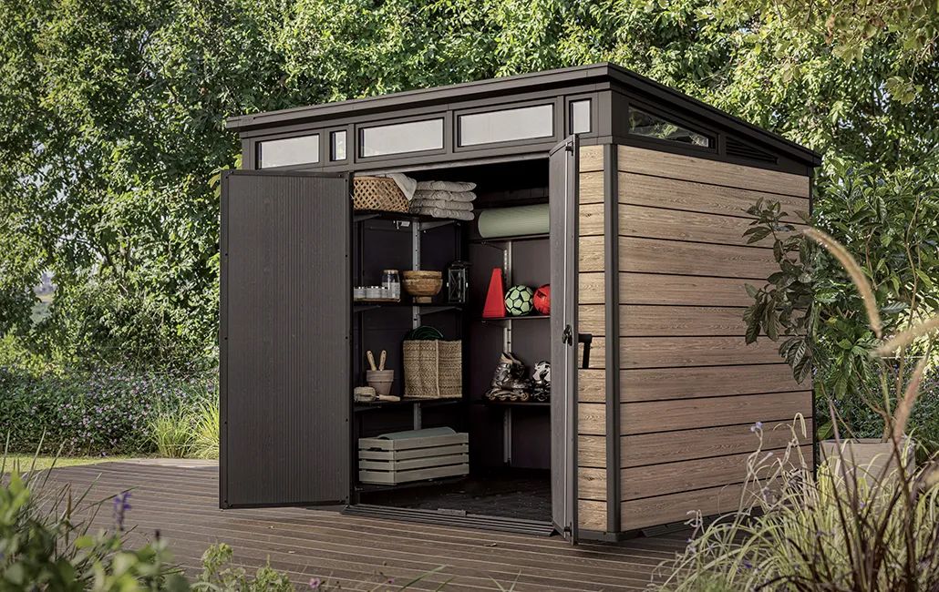 Signature Pent Shed 9x7ft - Ashwood Brown