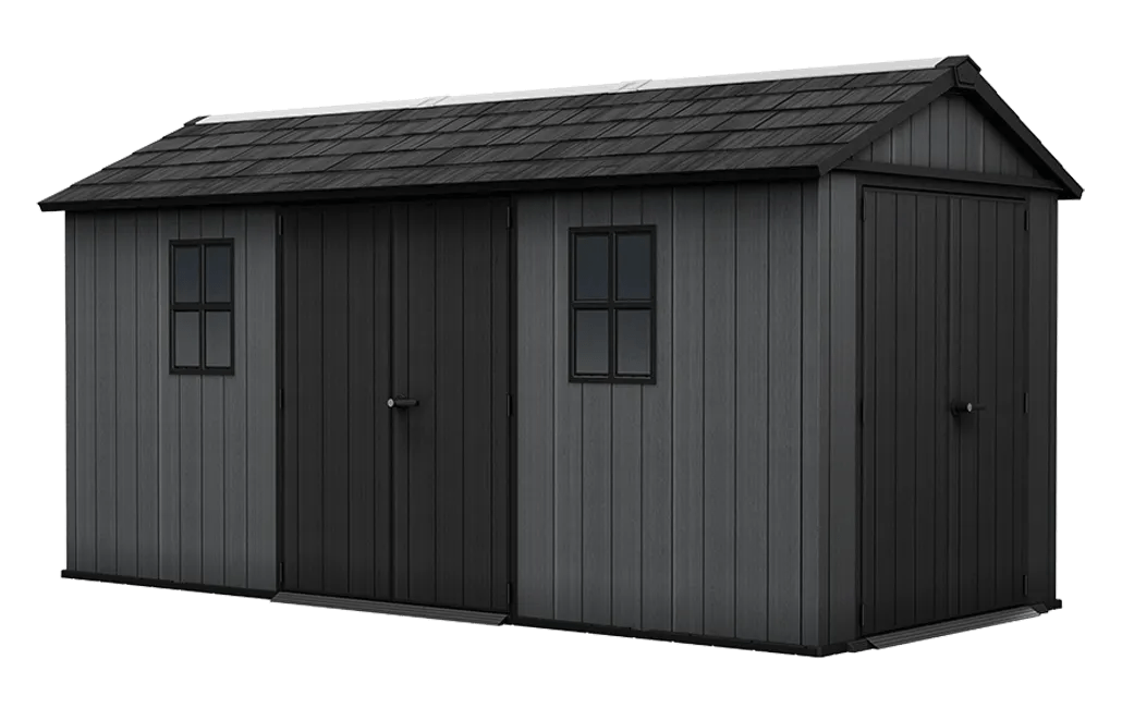 מחסן גינה ניוטון פלוס -  7.515x רחב + 2 דלתות - אפור