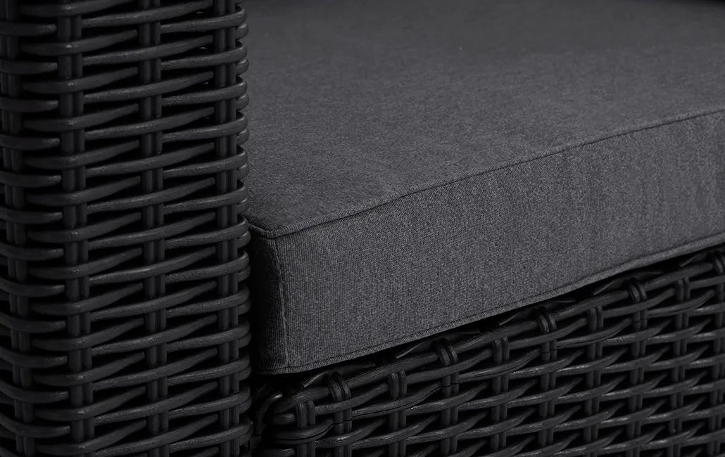 Salon de jardin California : Canapé 3 places + Pouf + Table basse - Graphite