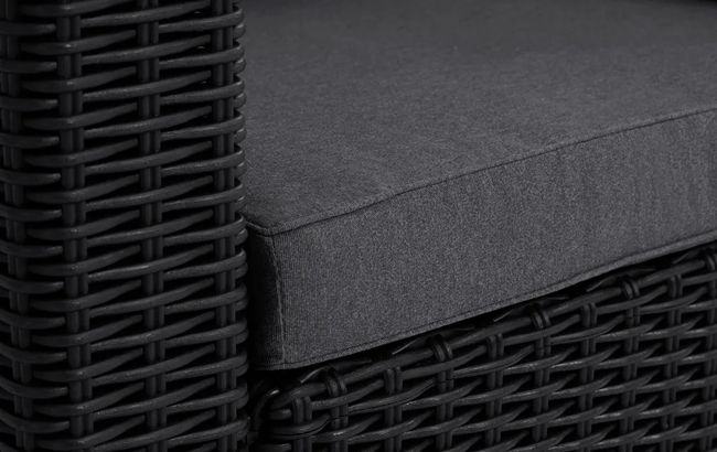 Salon de jardin California : Canapé 3 places + Pouf + Table basse - Anthracite