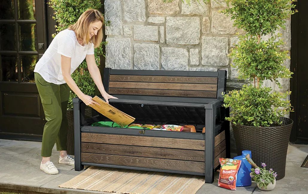 Outdoor Storage Bench 60 Gallon Storage - Keter US