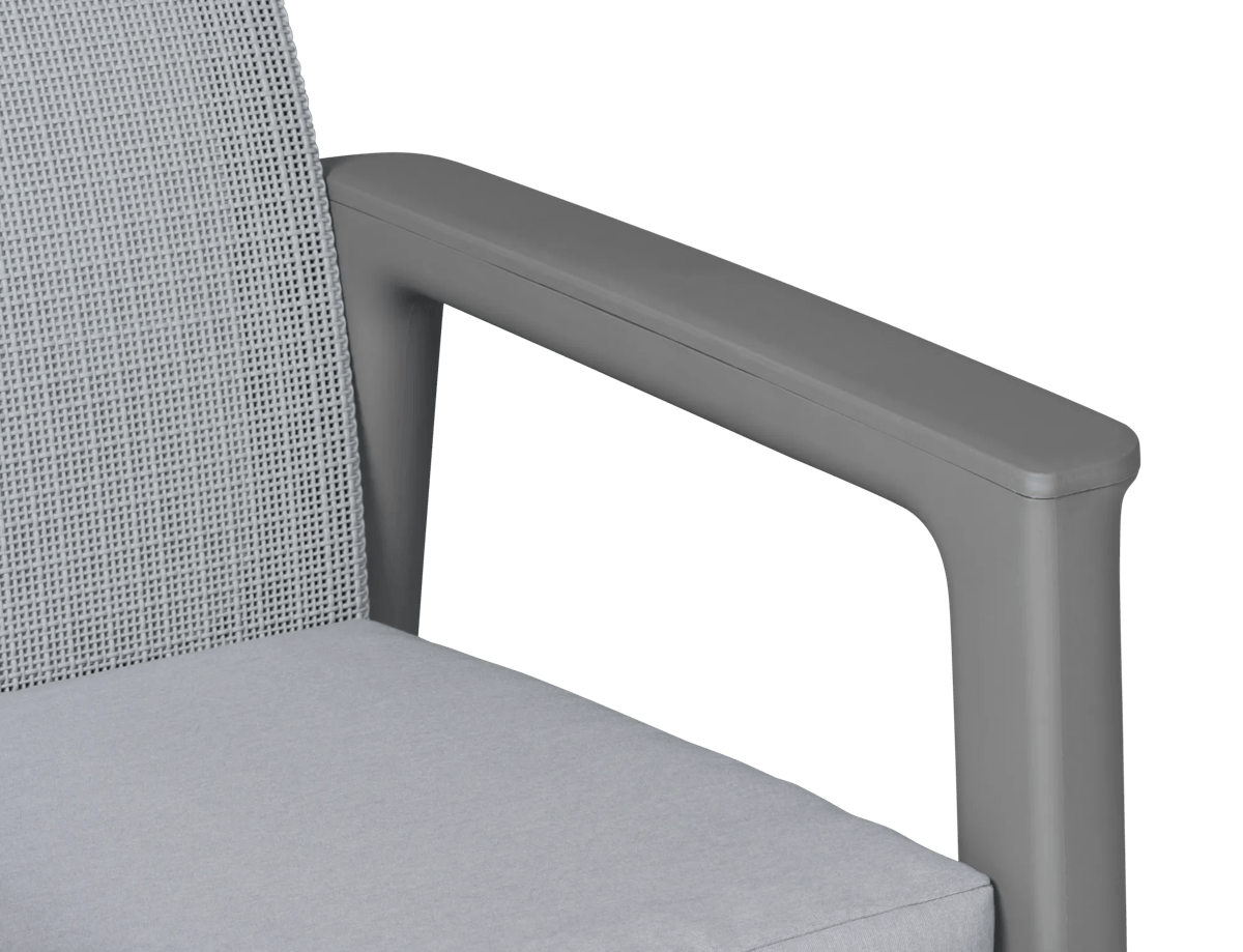 Scandi Linea 4 Seater Lounge Set with Ashwood Storage Table - Grey