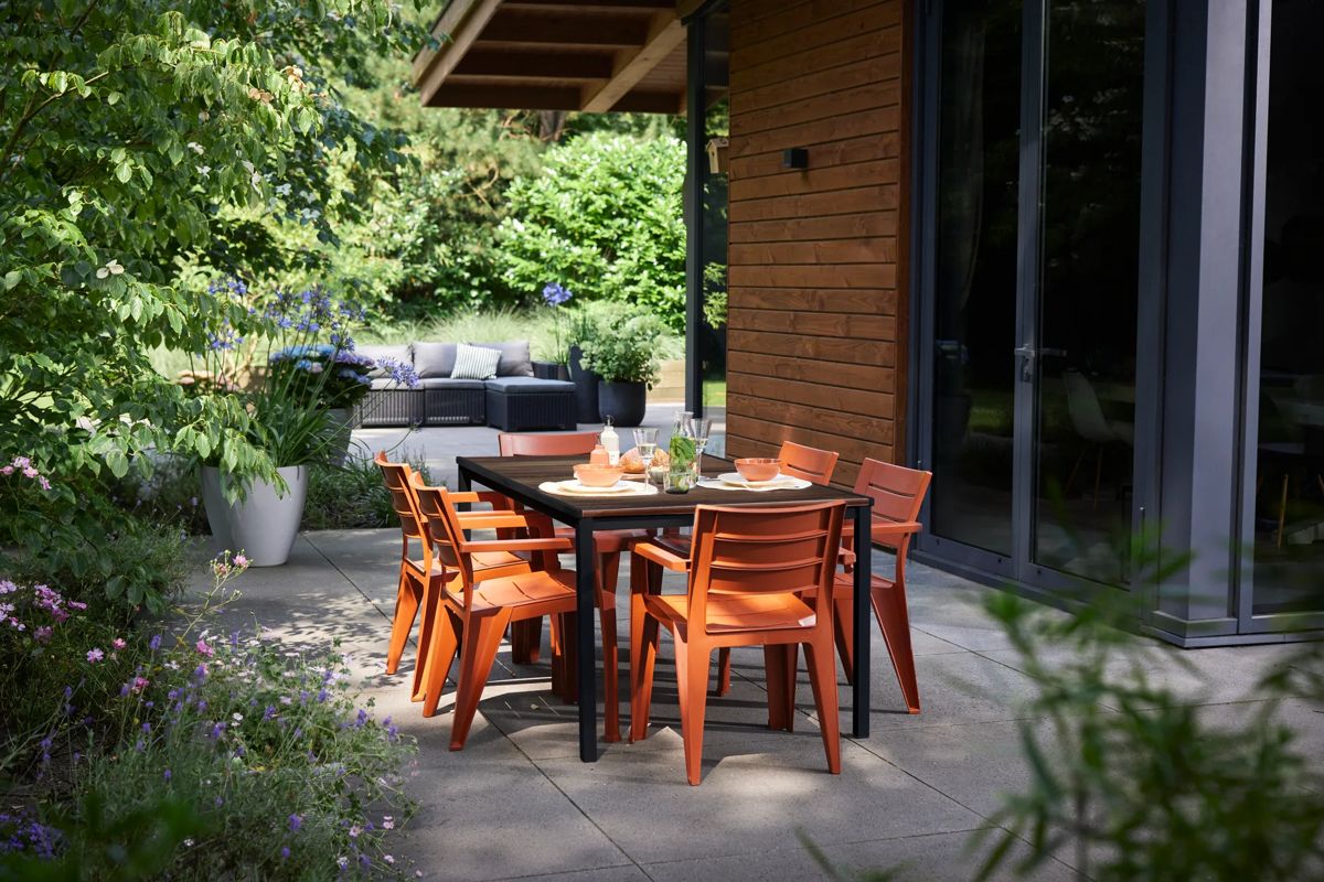 Table Porto 156cm 6 places - Marron Aspect Noyer
