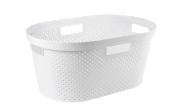 סל כביסה אינפיניטי 40 ליטר - לבן - סלי כביסה