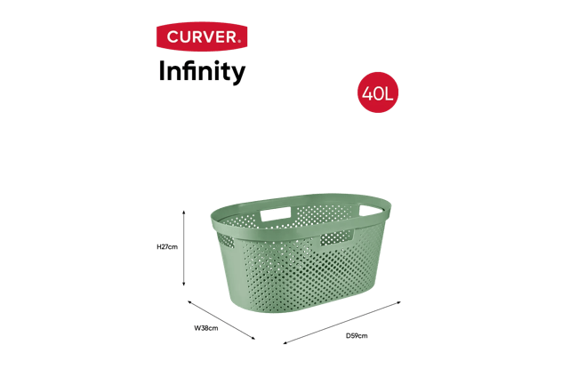 סל כביסה אינפיניטי 40 ליטר - לבן