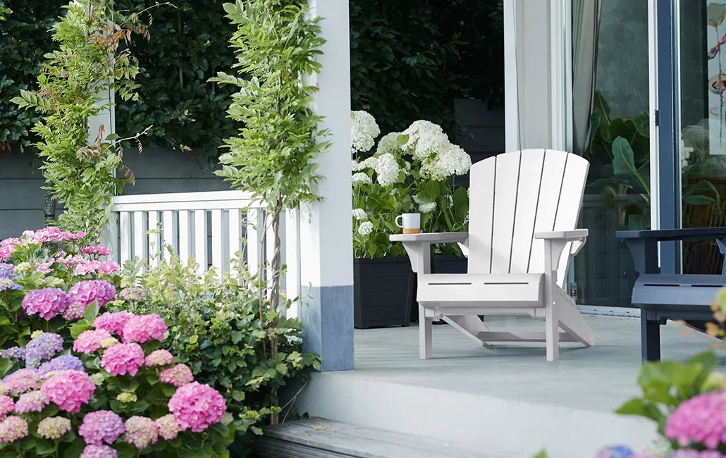 Sillón de exterior Troy Adirondack 80,5x96,5x93 cm - Blanco
