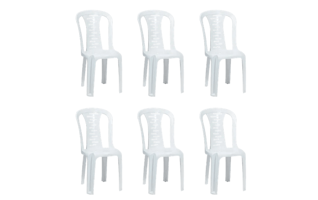 4 כיסאות הראל - לבן