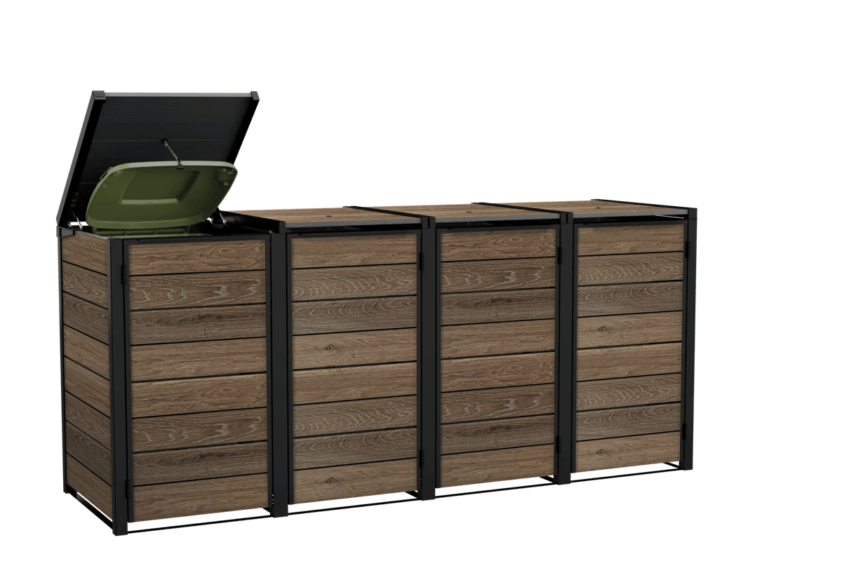 Signature Hide Away Containerberging - 4x240L - Walnut
