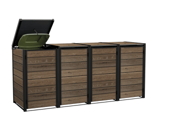 Signature Hide Away Containerberging - 4x240L - Walnut - Tuinberging