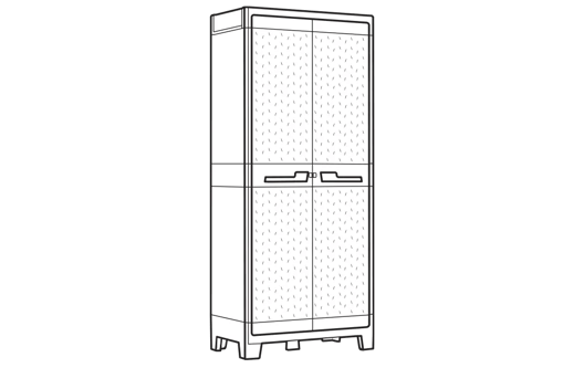 Armario alto de exterior Moby - 182x44x80 cm. - 