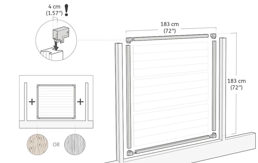 Fencing Adaptor Kit - Grey