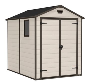 Manor Shed 6x8ft Double Door  - Brown - Medium Sheds