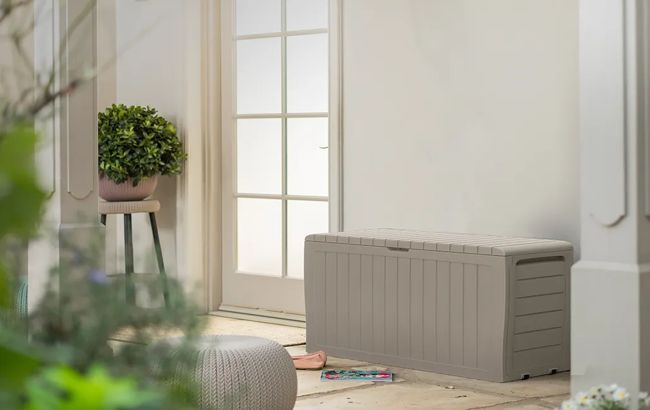 71 Gallon Storage Marvel Deck Box Beige - Keter US