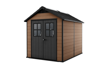 Abri de jardin Newton 759 - 5,7m² - Marron Aspect Bois - Abri de jardin
