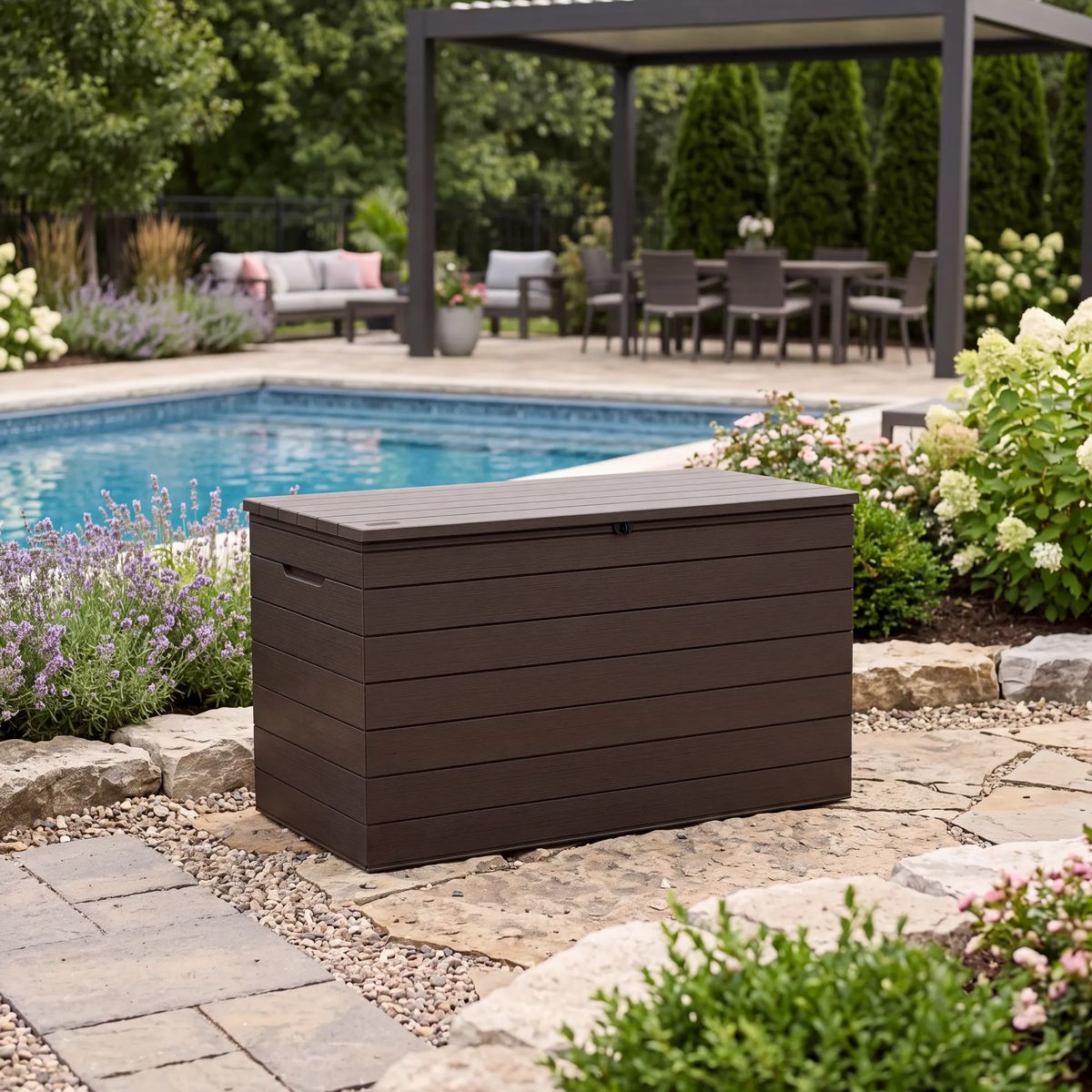 Astoria 150 Gallon Deck Box - Brown - Keter US