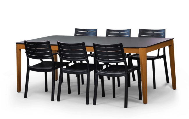 שולחן אוכל ספיר - שחור