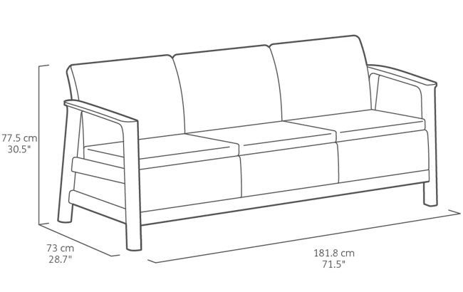 Scandi Linea 3-zits Loungebank -