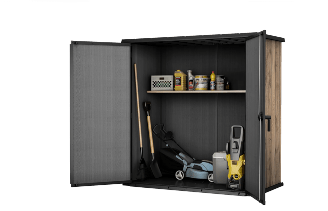 Signature Pine-look XL Outdoor Vertical Storage Shed - Keter US