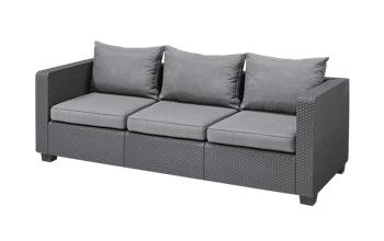 Salta 3-Seater Outdoor Sofa - Graphite - Patio Furniture Sets