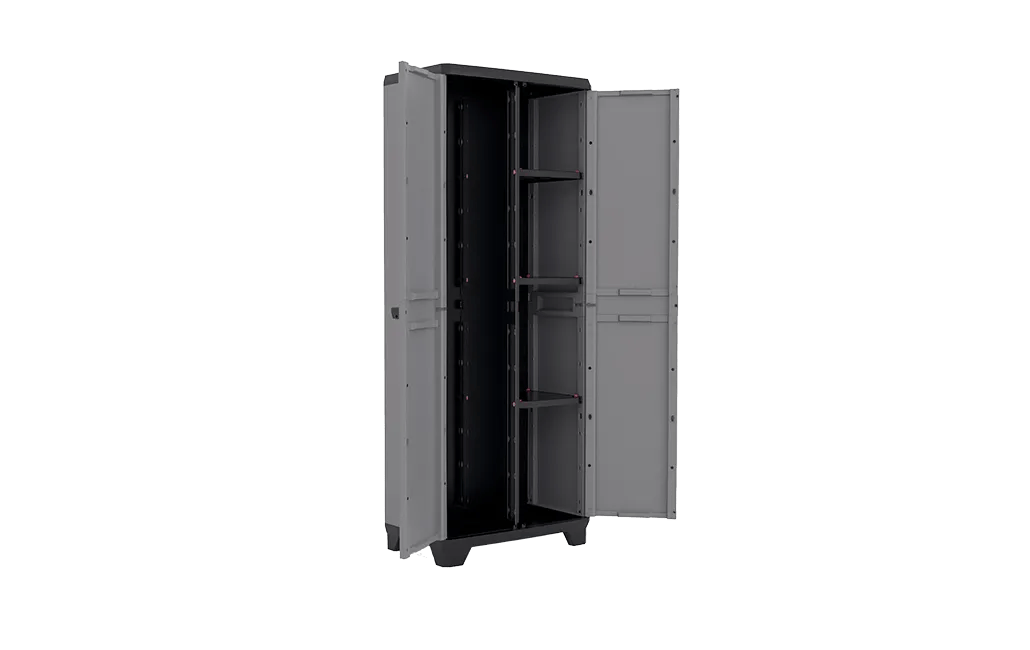 Armario escobero de resina Stilo - 173x39x68 cm. - Negro