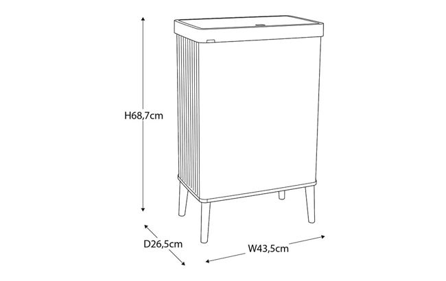 פח ורטו גבוה 54 ליטר - כחול פנינה